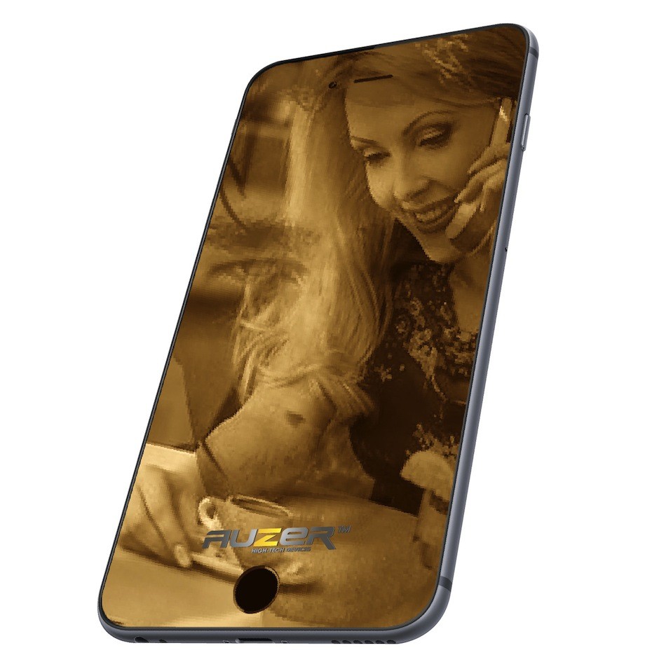 Защитное зеркальное стеклo Auzer для iPhone 6 Gold